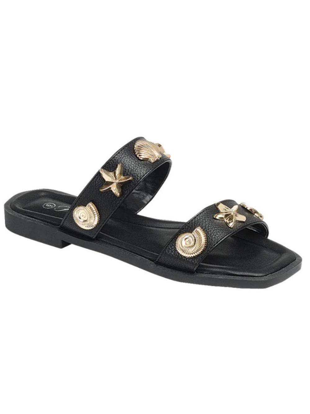 NEW Top Moda Aria Double Strap Slide Sandal in Black Raffia